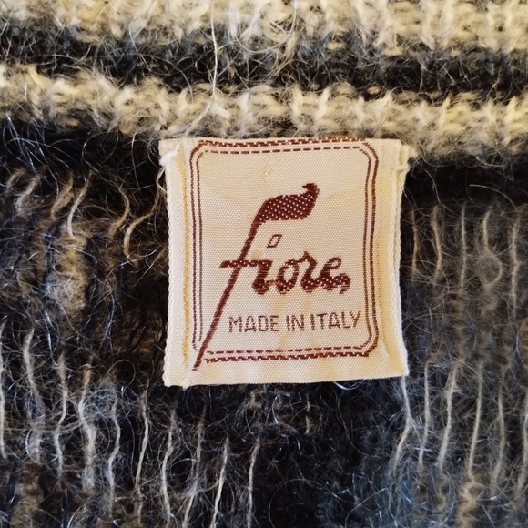 Vintage Fiore Womens Wool Cardigan S Oversized Artsy Geometric Cobain Italy Made - Picture 5 of 11